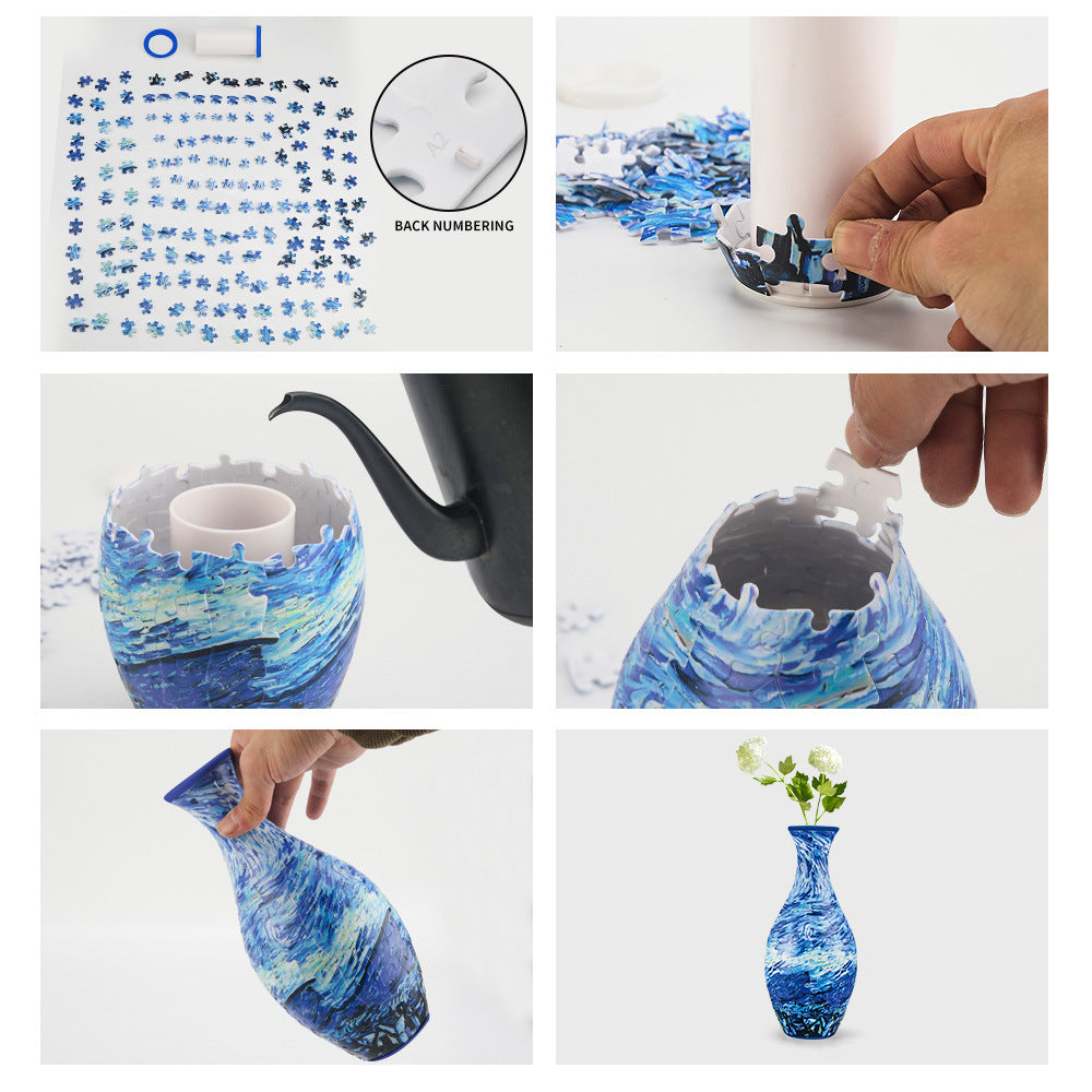 3D Puzzle Long Neck Vase